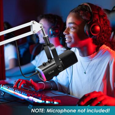 Кріплення для мікрофона FIFINE AM8 (білий) - кріплення-кран, штанга для мікрофона, сумісне з FIFINE Recording XLR/USB мікрофонами, стійка для настільного мікрофона AM8, адаптер 3/8' - 5/8' від YOUSHARES