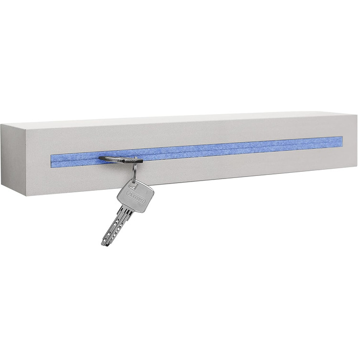 Buchenbusch urban design key board with concrete shelf 'light edition' 33x6x5 cm, key board wall, key storage hallway, (Light blue)