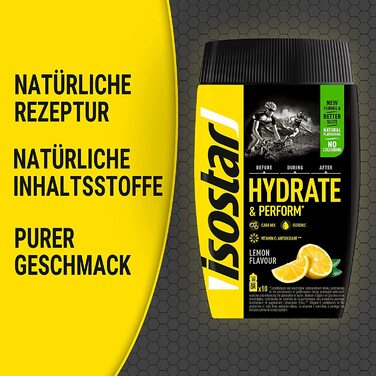 Isostar Hydrate & Perform - Lemon - 2x400g Powder | 2-Pack + Original 1000ml Drink Bottle