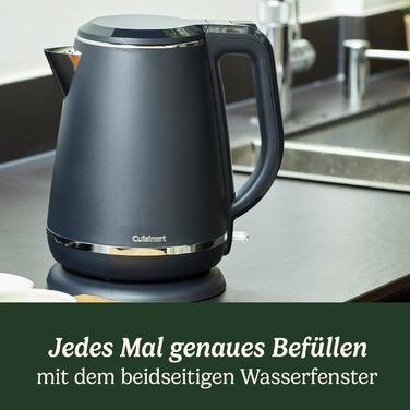 Cuisinart Kettle | Rapid-boiling, cordless kettle, 3kW | Gray, stainless steel, matte finish | 1.5L capacity | Part of coordinated kettle and toaster sets 1.5L pitcher Gray
