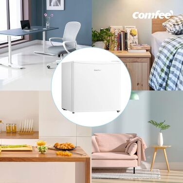 Mini холодильник Comfee RCD50WH2(E) 43L з відділенням для льоду, білий. Холодильник для кімнати та офісу, швидке охолодження, регулювання температури, енергоефективний (F)