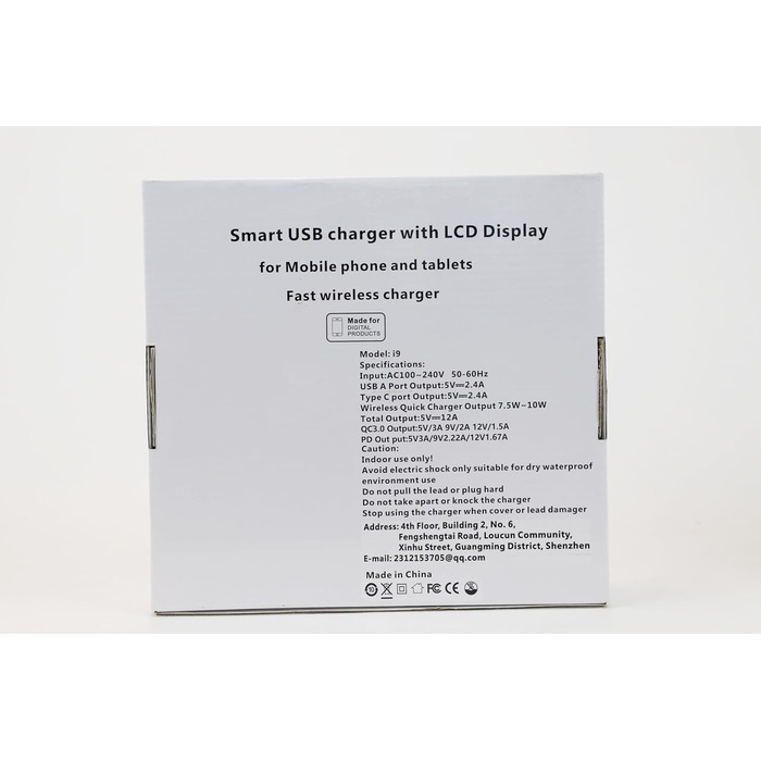 Зарядний пристрій Schnellladestation PD20W QC3.0 7-в-1 з LCD дисплеєм, USB-хаб для iPhone, iPad, Samsung, Huawei (Чорний)