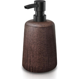 Дозатор для мила ручної роботи з темного дерева, пластиковий насос, елемент декору ванної кімнати, багаторазовий дозатор, пляшка для душу, неслизьке дно, довговічний та стильний