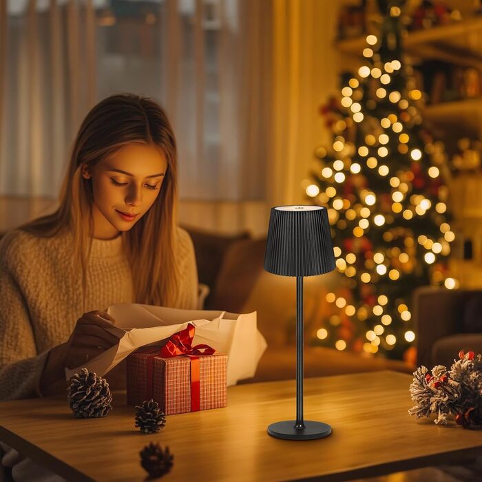 LED-лампа настільна бездротова диммируемая чорна з USB-C, сенсорна лампа з 3 колірними температурами, плавною регулюванням яскравості, регульованою висотою, IP54 вологостійка для внутрішнього/зовнішнього використання, чорна (нова версія)