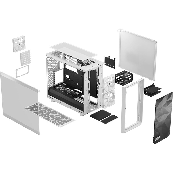 Корпус ПК Fractal Design Meshify 2 Lite White з прозорим склом, ATX Mid Tower