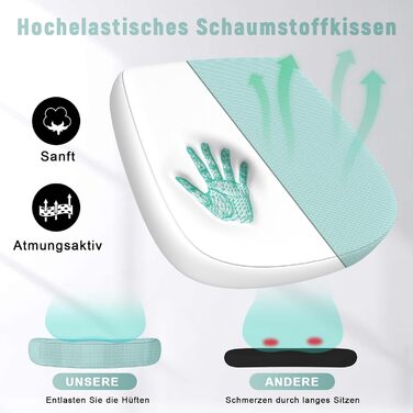 Офісний стіл Bürostuhl з регульованими підлокітниками, ергономічний стіл з сітчастою спинкою, підтримка попереку, регульована висота, м'яке сидіння, обертання на 360°, (зелений, без підголівника)