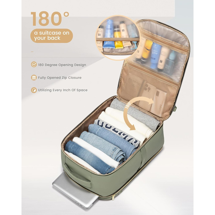 Рюкзак LOVEVOOK для ручної поклажі, 40L, для подорожей, чоловічий/жіночий, 17 дюймів, водонепроникний, для вихідних, кемпінгу, бізнесу