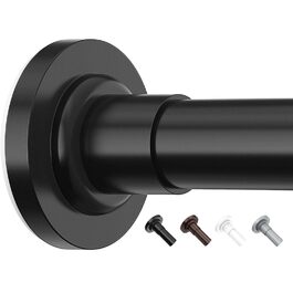 Штанга для штор без свердління, 48-119.4 см, телескопічна, кріпиться без свердління, чорна. Підходить для душу та штор. 1 шт.