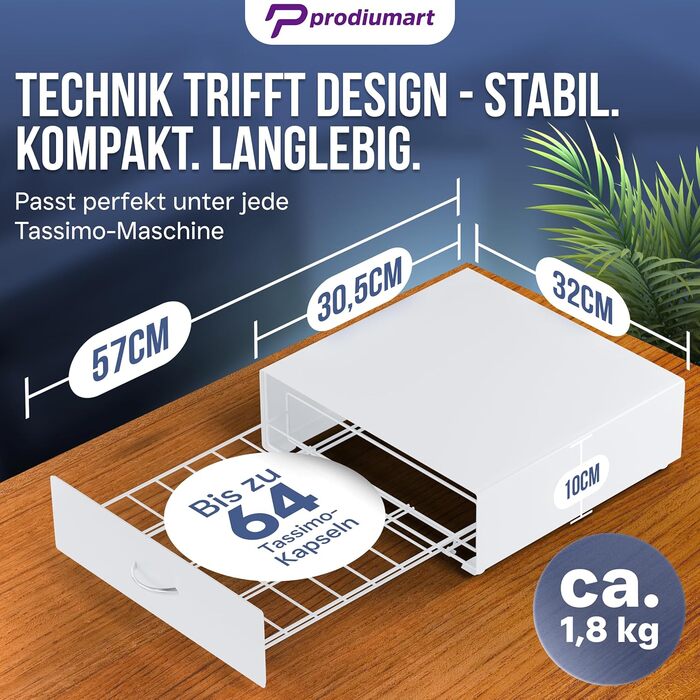 Тримач для капсул Tassimo Prodiumart: елегантний диспенсер на 64 капсули, для кавової станції