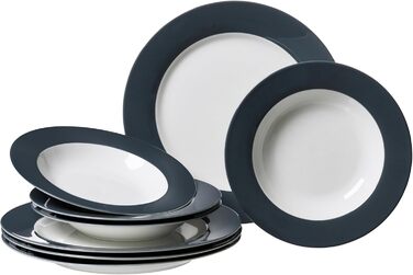 Набір посуду Ritzenhoff & Breker Doppio, 8 предметів, порцеляна, сірий (Тафельсервіс)