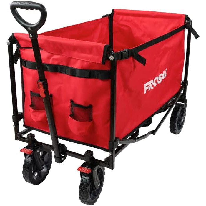 Фросал Візок для собак Бруно, червоний, складний | Транспортний візок для тварин