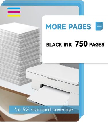 Картридж INKYEAH 305 XL чорний для принтерів HP DeskJet 2700, 2800, 4100, 4200 та HP Envy 6000 (750+ сторінок), сумісний з оригіналом HP 305