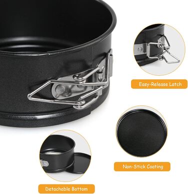 Форма для випічки LEADSTAR Klein Springform, набір 4 шт, 10 см, антипригарна, роз'ємна, для міні-кексів та тістечок