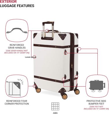 Валіза Swiss Gear 7739 з жорстким корпусом, спінерами, білий (2-Piece Set 19/26)