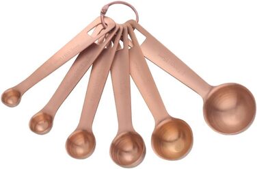 6-Piece Measuring Spoon Set, Teaspoon, Coffee, Sugar, Scoop, Cake, Baking, Gold Measuring Cups, Kitchen Measuring Spoons, Baking Tools (Color: A Silver) (A Rose Gold)