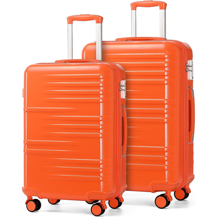 Чемодан British Traveller для ручної поклажі, середній, 64*43*26.5 см, з TSA-замком, ABS+PC, помаранчевий