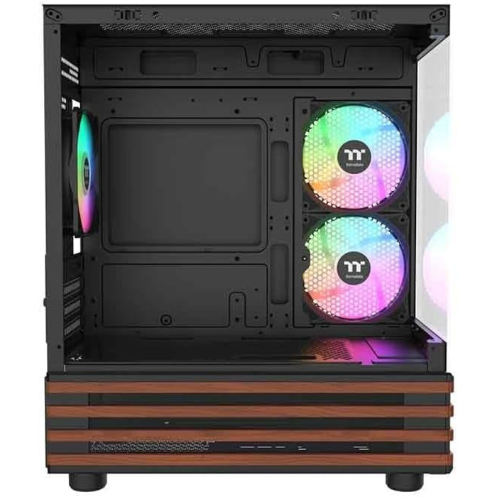 Корпус ПК Thermaltake TG ARGB View 170 Wood Black – Micro-Tower, Tempered Glass, 3x120mm ARGB, Підтримка 240/280mm радіатора