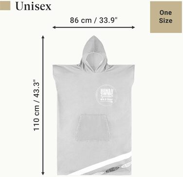 HOMELEVEL Badeponcho Unisex - Surf Poncho made of Cotton/Polyester - Towel for Adults - Bathrobe for Women and Men - Hooded Bath Towel