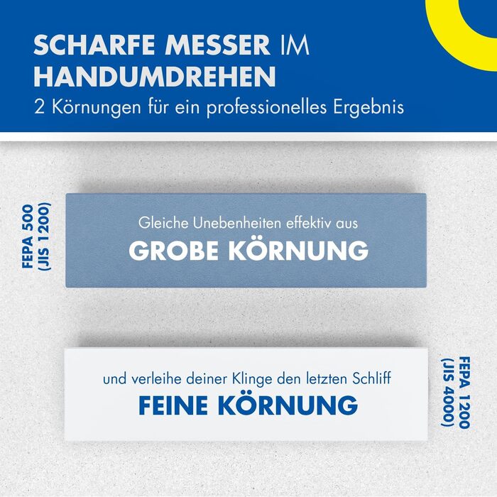 Точило для ножів Zische Missarka Blue - професійне з каменю з корунду, 200x60x25 мм, 2 зернистості FEPA 500/1200