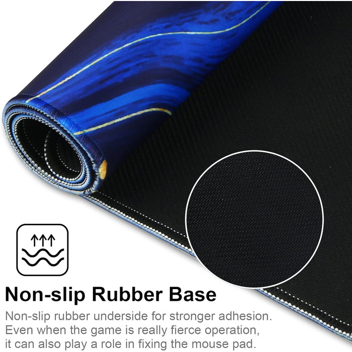 Великий ігровий килимок для миші з прошитими краями, 70x30 см, з антиковзною основою з натурального каучуку для геймерів, офісу, дому. Модель Quicksand03