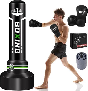 Boxsack JUOIFIP 180 см для дорослих: самонадувний, з рукавичками та помпою для MMA, Муай Тай, фітнесу