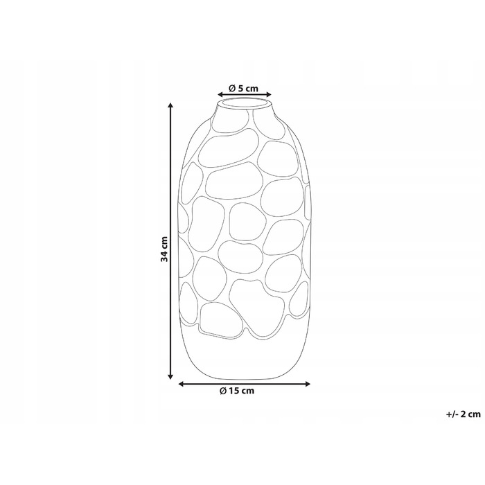Керамічна ваза Beliani, 15 x 34 см