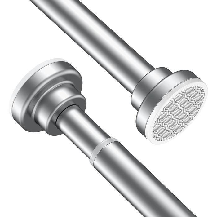 Штанга для душу Uniclife без свердління, 82–204 см, регульована, нержавіюча сталь, для ванної, вікна, шафи, срібна