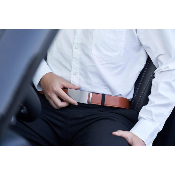 Чоловічий шкіряний ремінь TANGCHAO з автоматичною застібкою-рачею, 35 мм, регульований розмір, для бізнесу, костюма, джинсів