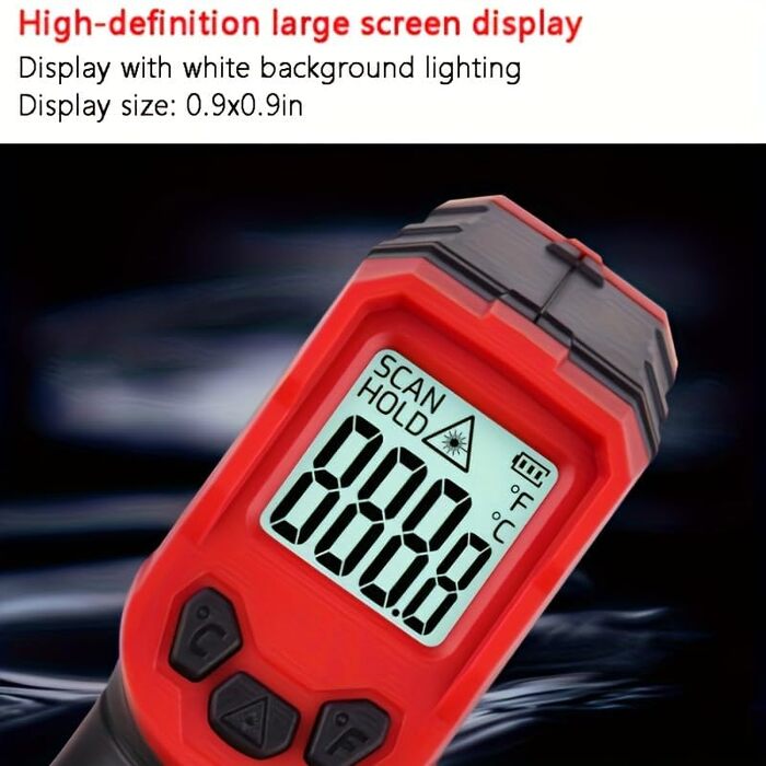 Інфрачервоний термометр лазерний, цифровий -37°F~1022°F (-32°C～550°C) - для кухні, приготування їжі, барбекю