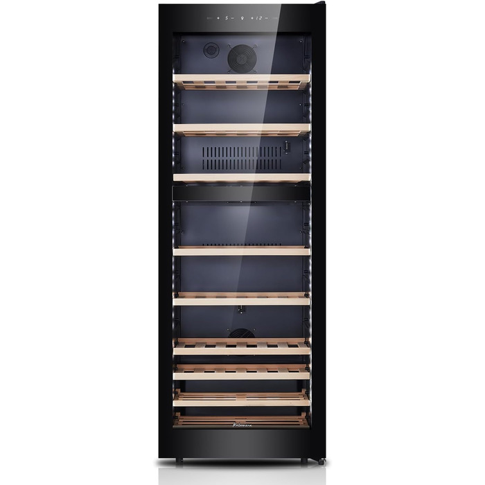 Kalamera 45-Bottle Dual Zone Wine Refrigerator - 120 Liter Capacity with LCD Display - 5-10°C/10-18°C Temperature Zones
