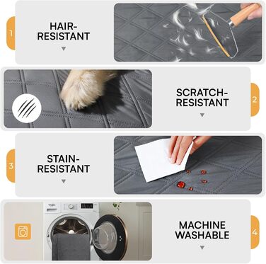 Водонепроникний килимок для собак Luciphia з антиковзким покриттям, 76 x 178 см (Сірий, 208 x 208 см)