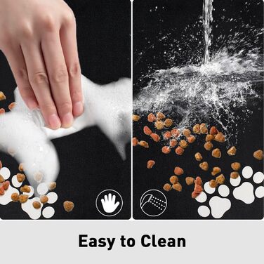 Килимок для тварин, супер вбирання, для собак та котів, з антиковзною гумовою основою, швидковисихаючий, пральний, 40 x 60 см, 2 пари наліпок з лапами, чорний