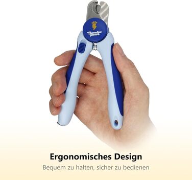 Професійна ножиця для обрізання кігтів собак із захистом, блокуванням безпеки та пилочкою (середній/великий, зелений/синій)