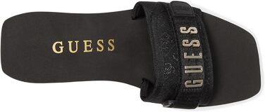 Босоніжки жіночі GUESS Dellean на танкетці, чорні, 42 EU