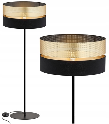 Підлогова лампа Elko-Lighting Dual E27 60 Вт, чорний та золотий