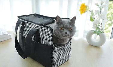 Транспортна сумка для собак та котів до 5 кг - переноска для тварин з верхньою відкривачкою, дихаюча, складана, з регульованим плечовим ременем, дозволена для перевезення в літаку, бежева