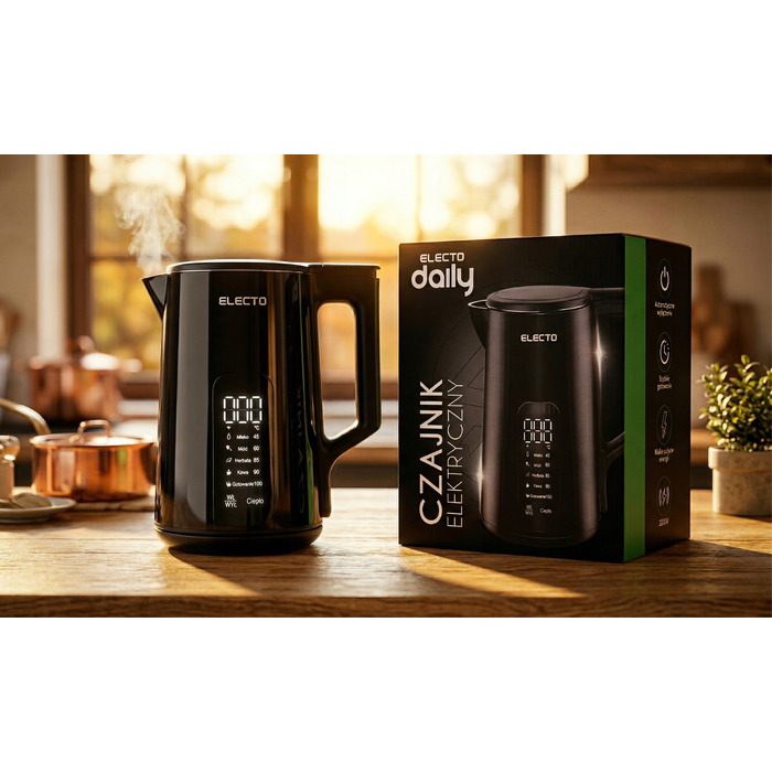 Електричний чайник Electo Daily, 2200 Вт, 1,7 л, чорний