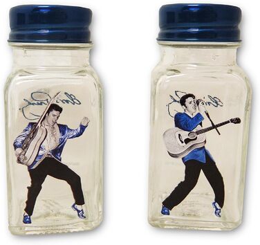 Midsouth Products Elvis Presley Salt and Pepper Shaker Set, Dancing Figures, 2-Piece Glass Shaker Set