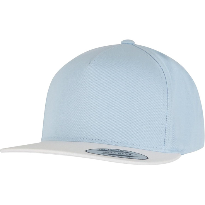 Кепка бейсболка Flexfit Unisex Classic 5 Panel Snapback, універсальний розмір, блакитний/білий