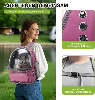 Рюкзак-переноска для котів та собак ALLSOPETS Bubble Carrier Rosa (до 7.5 кг)