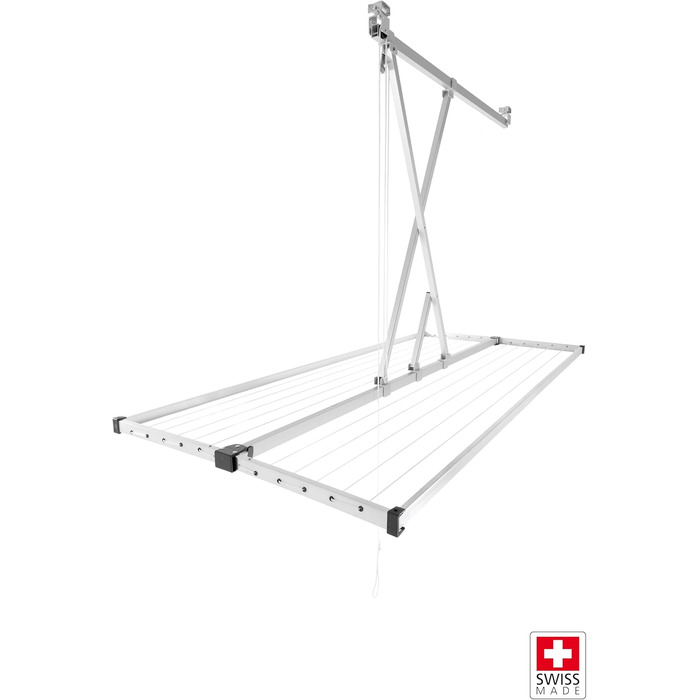 Стеляна сушарка для білизни stewi Deckentrockner Libelle XL Blackline, сріблясто-чорна