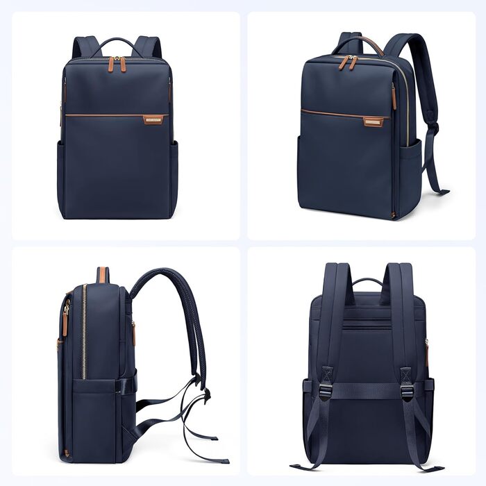 Рюкзак для ноутбука 16 дюймів, водонепроникний, для чоловіків та жінок, ідеальний для школи, подорожей та велосипеда (Морська синя)