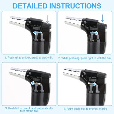 Регульований газовий пальник Flambierbrenner з 3 газовими соплами для кухні, гриля, крему-брюле та паяння. Поповнюваний Bunsenbrenner.