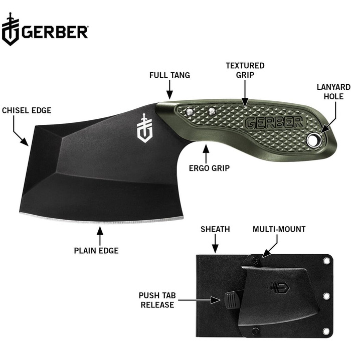 Gerber Outdoor Knife with Sheath, Blade Length: 7.5 cm, Tri-Tip, 30-001665