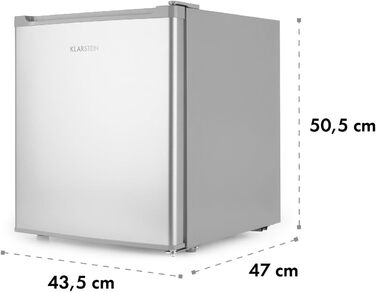 Klarstein Neo Silver Mini Fridge - 23L Compact Refrigerator for Drinks & Skincare - Quiet Operation, Adjustable Shelf