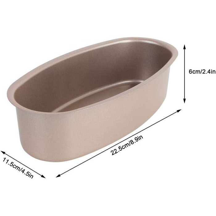 TOPINCN Cake Molds, Cheesecake Molds DIY Oval Cake Mold Muffin Mold (Gold)