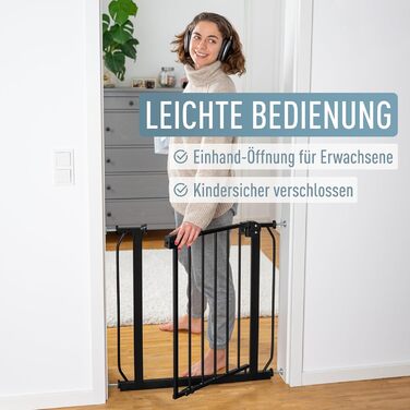 Захист для сходів IB Style Berrin - сітка для дітей та собак, без свердління, металева, чорна, ширина 67-75 см