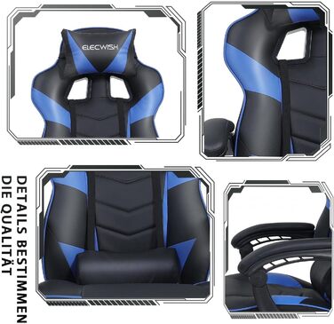 Геймерське крісло Fullwatt Racing з масажем, підставкою для ніг та регульованою спинкою (90-150°) - Сіро-чорне, PU шкіра, для дорослих