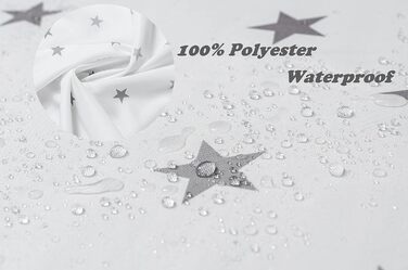 Штора для душу YOUNG DA текстильна біло-сіра з малюнком 