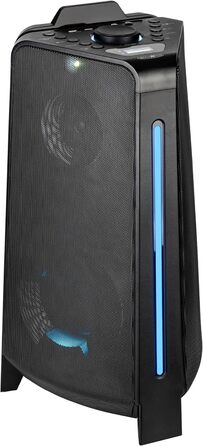 Reflexion PS09BT Bluetooth портативна акустика для вечірок, DJ, караоке, 500 Вт, радіо UKW-PLL, світлодіодний ефект, мікрофон, вбудований акумулятор, чорний (PS100BT (800W))